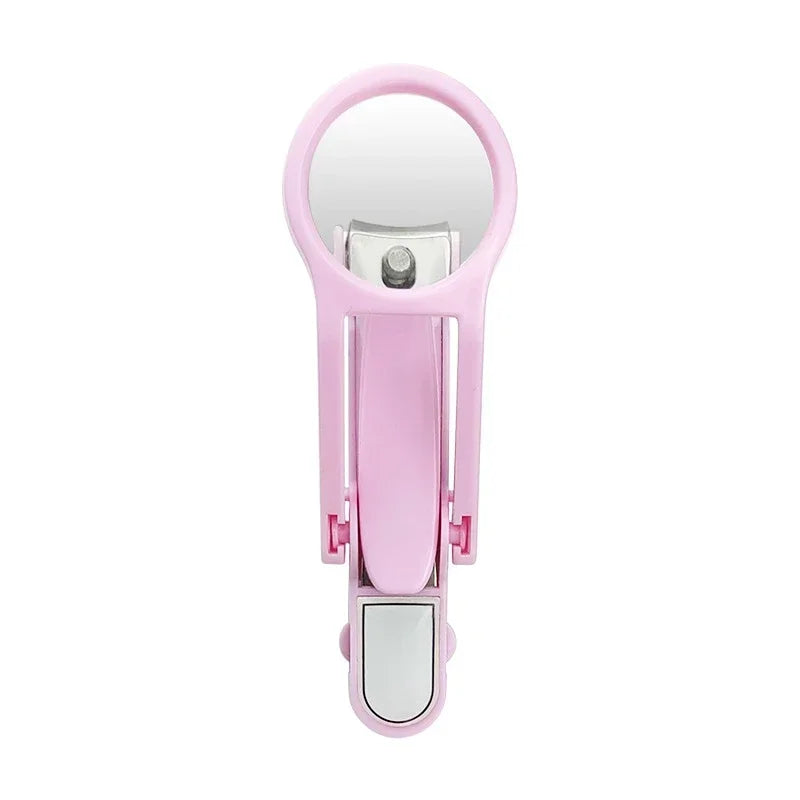 Stainless Steel Nail Clipper with Magnifying Glass - Practical Anti-Splash Beauty Tool