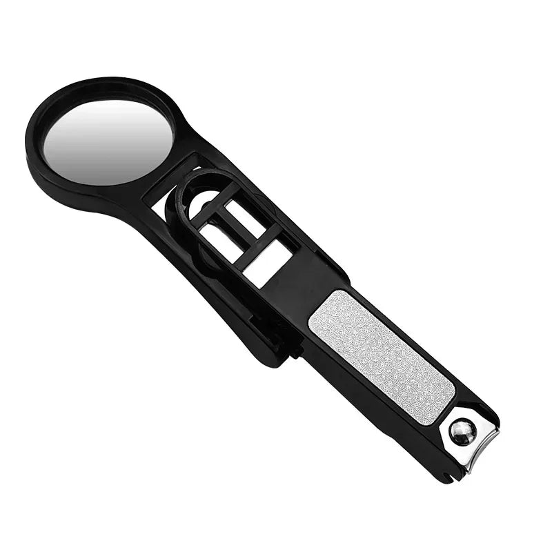Stainless Steel Nail Clipper with Magnifying Glass - Practical Anti-Splash Beauty Tool
