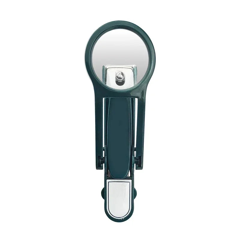 Stainless Steel Nail Clipper with Magnifying Glass - Practical Anti-Splash Beauty Tool